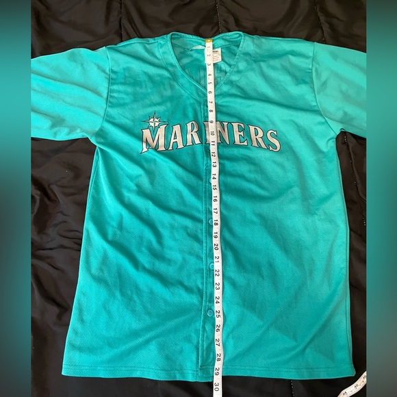 Y2K Seattle Mariners Ichiro Suzuki Teal XL button up Jersey GIVEAWAY - Picture 3 of 11